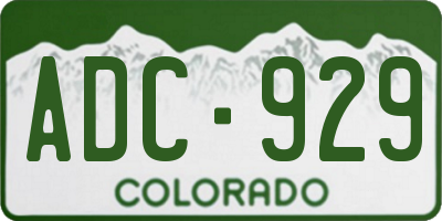 CO license plate ADC929