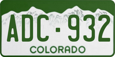 CO license plate ADC932