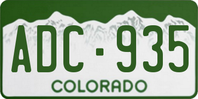 CO license plate ADC935