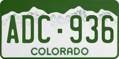 CO license plate ADC936