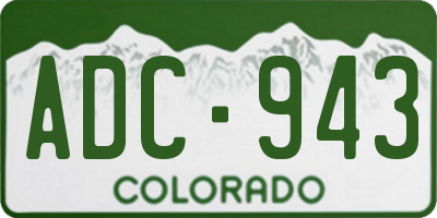 CO license plate ADC943