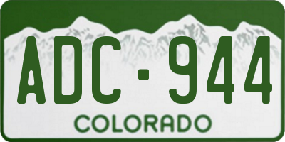 CO license plate ADC944