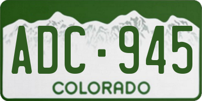 CO license plate ADC945