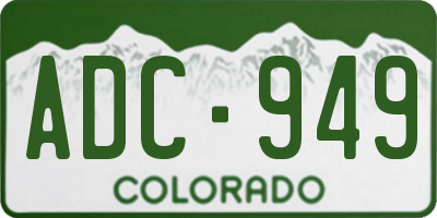 CO license plate ADC949