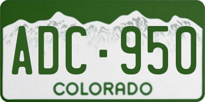 CO license plate ADC950