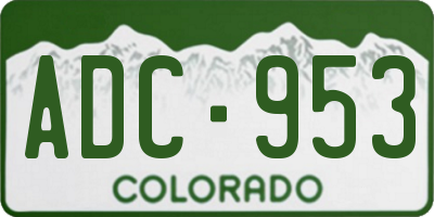 CO license plate ADC953