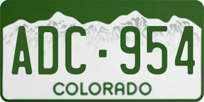 CO license plate ADC954