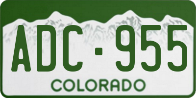 CO license plate ADC955