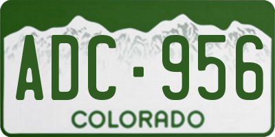 CO license plate ADC956