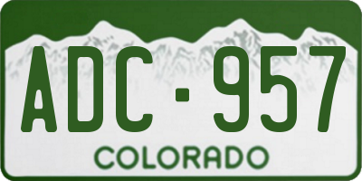 CO license plate ADC957