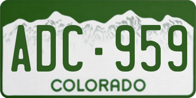 CO license plate ADC959