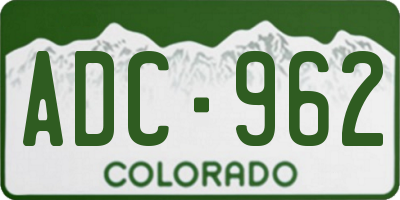 CO license plate ADC962