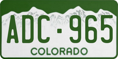 CO license plate ADC965