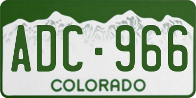 CO license plate ADC966