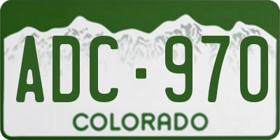 CO license plate ADC970