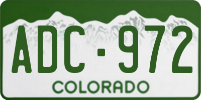 CO license plate ADC972