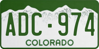 CO license plate ADC974