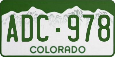 CO license plate ADC978