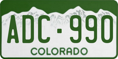 CO license plate ADC990