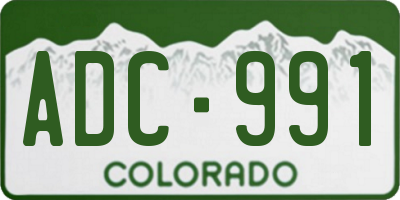 CO license plate ADC991