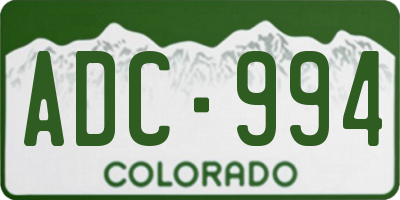 CO license plate ADC994