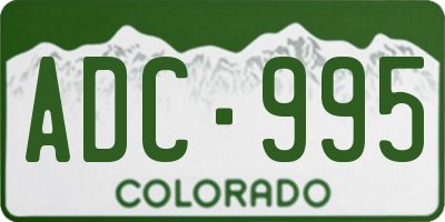 CO license plate ADC995