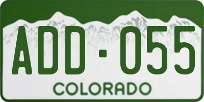 CO license plate ADD055