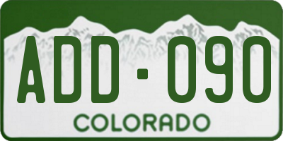 CO license plate ADD090