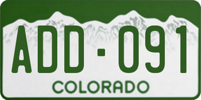 CO license plate ADD091