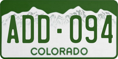 CO license plate ADD094