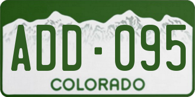 CO license plate ADD095