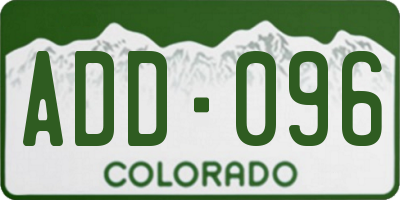 CO license plate ADD096