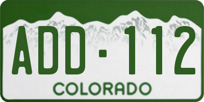 CO license plate ADD112