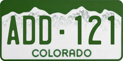 CO license plate ADD121