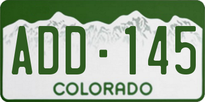 CO license plate ADD145