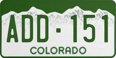 CO license plate ADD151