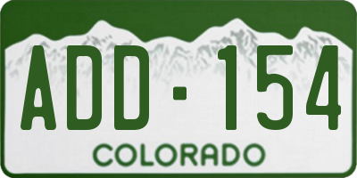 CO license plate ADD154