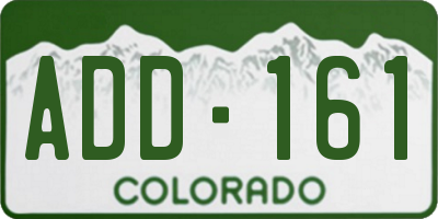 CO license plate ADD161