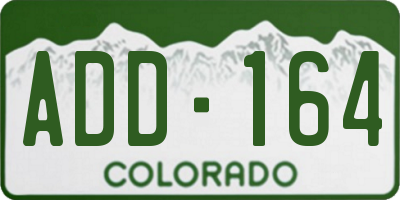 CO license plate ADD164