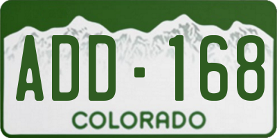 CO license plate ADD168