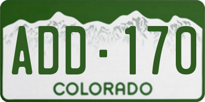 CO license plate ADD170