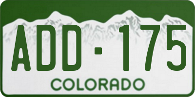 CO license plate ADD175