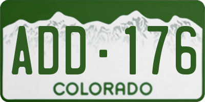 CO license plate ADD176