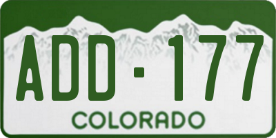 CO license plate ADD177