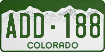 CO license plate ADD188