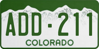 CO license plate ADD211