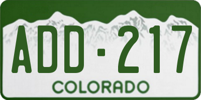 CO license plate ADD217