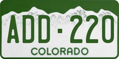 CO license plate ADD220