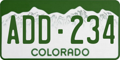 CO license plate ADD234
