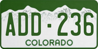 CO license plate ADD236